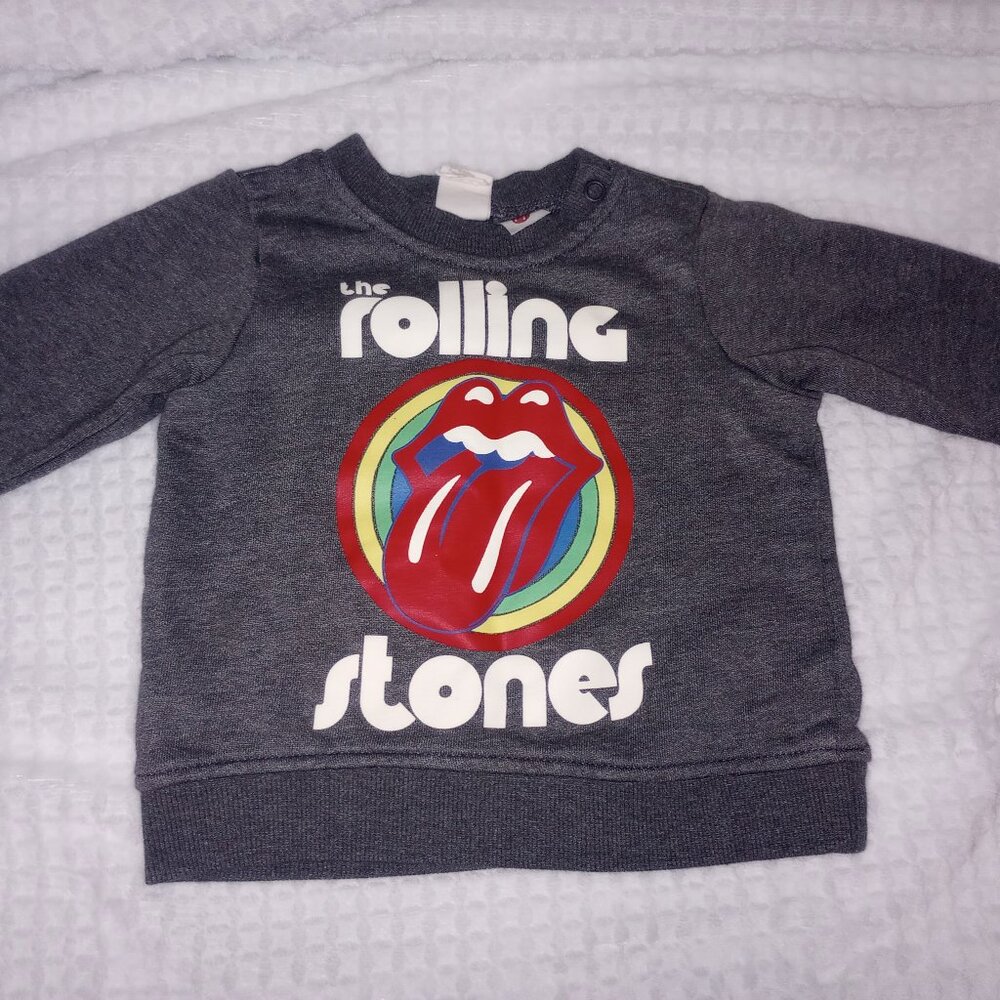 H&M rolling stones infant size 6 months grey sweat shirt